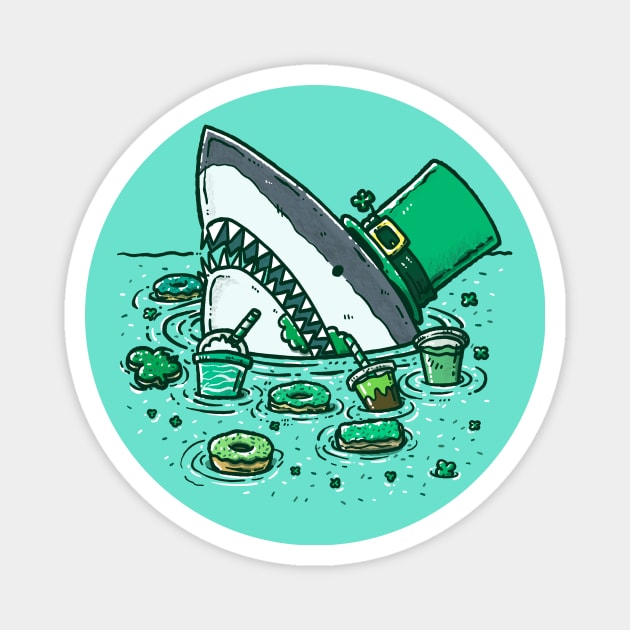 St Patricks Day Sweets Shark Magnet by nickv47